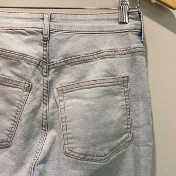 H&M Flared High Rise Distressed Light Blue Jeans Size 6 - Picture 9 of 16